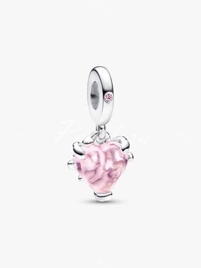 Pandora Pink Family Tree & Heart Dangle Charm